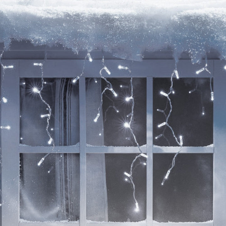 Cortina LED Intercalada 3 Metros 100 LED Decoración Navidad Blanca 100LEDCB2