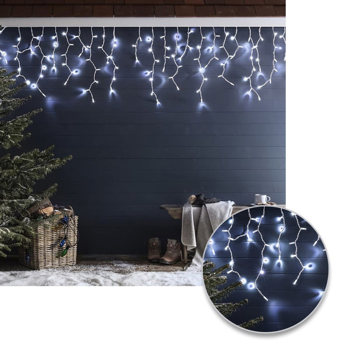 Cortina LED Intercalada 3 Metros 100 LED Decoración Navidad Blanca 100LEDCB2