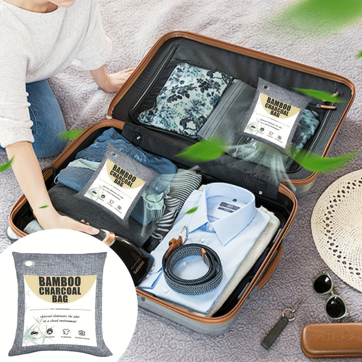 3/5/7/12 unidades de Bolsas de Carbón de Bambú para Eliminar Olores - Perfectas para Zapatos, Armarios, Coches, Baños, Despensas - Sin Necesidad de Electricidad