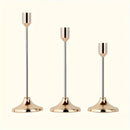 3 piezas de elegantes candelabros de metal, acabado dorado y oro rosa, decoración multiocasión para mesa festiva - Perfecto para Navidad, Halloween, Pascua, Hanukkah, Acción de Gracias, bodas, banquetes, fiestas, decoración del hogar y hoteles, duradero,