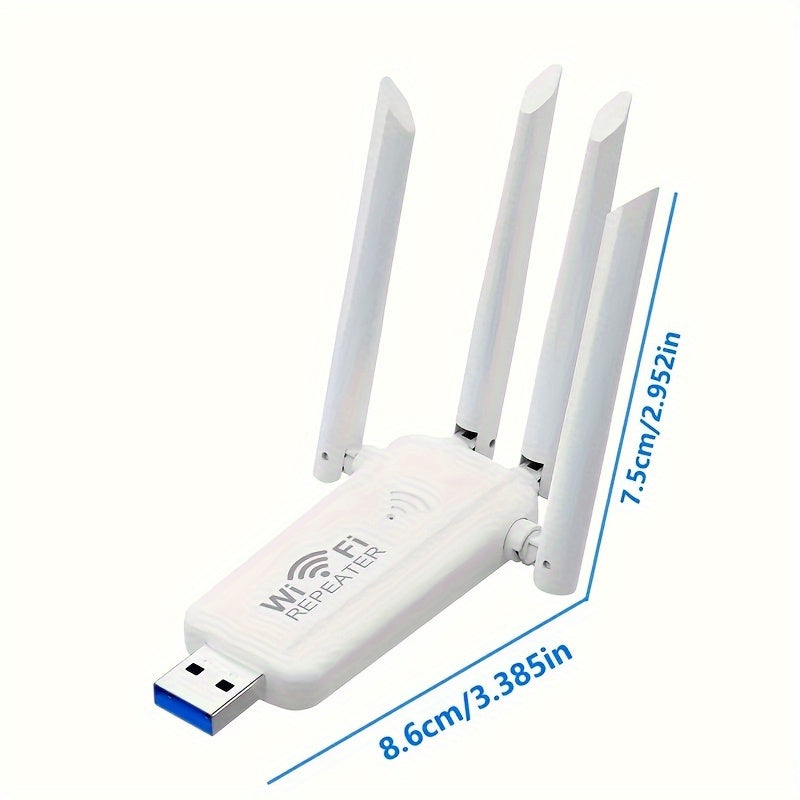 Repetidor WiFi de Alta Velocidad 300Mbps con 4 Antenas - Amplificador de Señal sin varillas para Mayor Alcance, Diseño Elegante en , Conexión Directa Super Rápida, Mejora tu Experiencia WiFi | Extensor WiFi USB