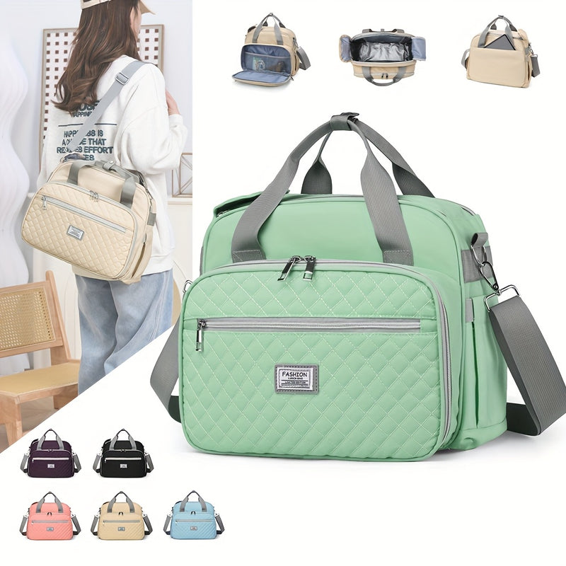 Gran Capacidad Bolsa de Almuerzo Minimalista, Tote Aislado Multicapa para Viajes Diarios y Actividades al Aire Libre - Bolso de Hombro No Contacto con Alimentos