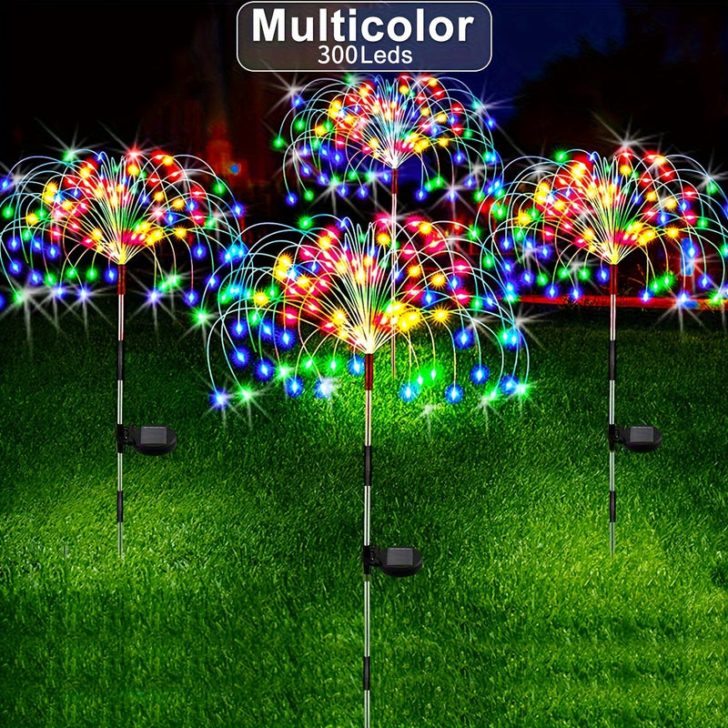 Luces Solares para Jardín de 1 Pieza - 8 Modos, Ilumina tu Jardín con Luces de Fuegos Artificiales Solares - ¡Luzes LED Exteriores DIY de 60/150/200/240! Iluminación Decorativa Exterior IP54