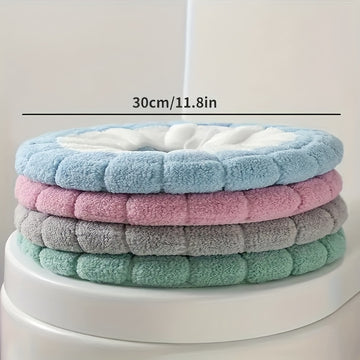 1 cojín para inodoro grueso, cojín extraíble para inodoro, funda universal tejida y cálida para inodoro, cojín lavable para inodoro, cubierta suave de invierno para inodoro, accesorios para baño