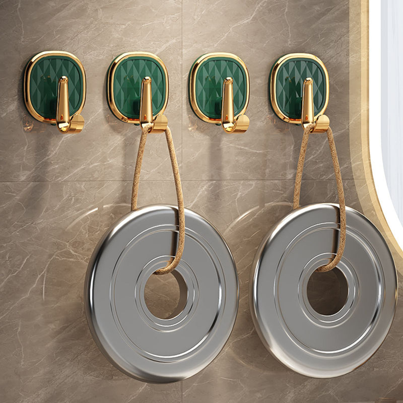 4 piezas de ganchos pegajosos de colores texturizados elegantes - Fáciles de instalar, sin taladro, colgadores de pared para ropa, toallas, batas - Accesorios modernos para baño para decoración del hogar, decoración de baño