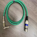 Cable de Audio de Alta Calidad de 6.5mm Macho a Hembra con Conector de Ángulo Recto - Esencial para la Afinación de Micrófonos, Fiestas y Eventos Festivos, Cable Coaxial Verde Duradero