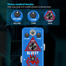 Amuzik Blues Driver Pedal de Guitarra - Efecto Overdrive Vintage con Potenciómetro, Volumen y Tonos, True Bypass, Alimentación USB, Compacto para Guitarra Eléctrica y Bajo - Diseño Gráfico Audaz, Construcción Robusta para Uso en Vivo y Estudio, Rendimien