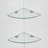 2 pzas Estantes Esquineros Triangulares sin Marco de Vidrio para Colgar en la Pared para Baño, Ducha, Aseo - Estante Flotante Montado en la Pared para Varios Tipos de Habitaciones