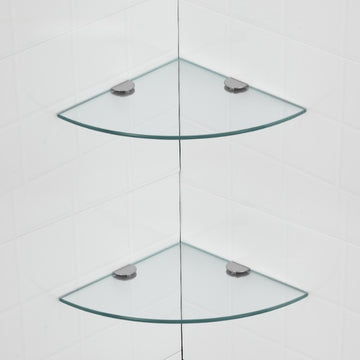 2 pzas Estantes Esquineros Triangulares sin Marco de Vidrio para Colgar en la Pared para Baño, Ducha, Aseo - Estante Flotante Montado en la Pared para Varios Tipos de Habitaciones