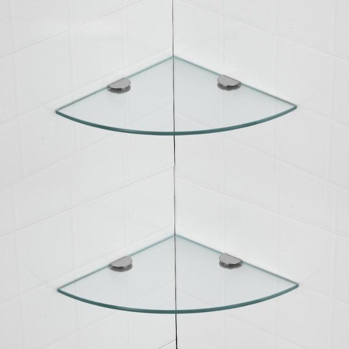 2 pzas Estantes Esquineros Triangulares sin Marco de Vidrio para Colgar en la Pared para Baño, Ducha, Aseo - Estante Flotante Montado en la Pared para Varios Tipos de Habitaciones