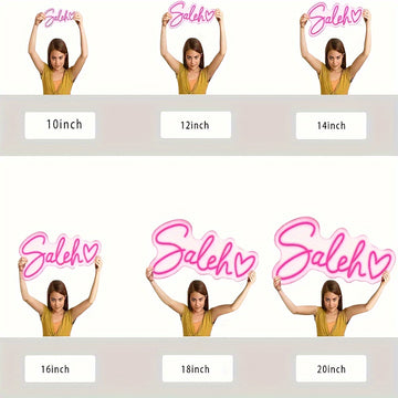 Señal de neón LED personalizable para decoración de pared - Luz decorativa personalizada para bodas, fiestas, cumpleaños - Alimentado por USB, LED blanco, ≤36V, material de plástico, no incluye batería