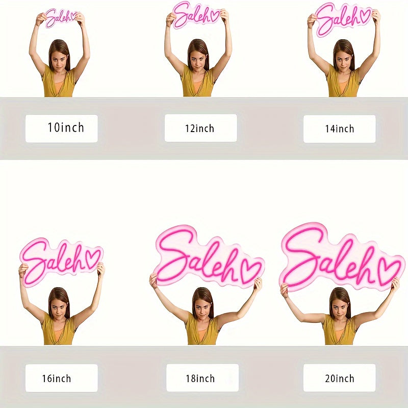 Señal de neón LED personalizable para decoración de pared - Luz decorativa personalizada para bodas, fiestas, cumpleaños - Alimentado por USB, LED blanco, ≤36V, material de plástico, no incluye batería