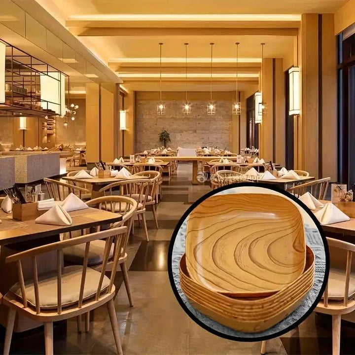 10 piezas de platos de aperitivo de imitación de madera de polipropileno (PP), platos ligeros y duraderos para postres, tazón de frutas de melón y dulces para acampar al aire libre, esenciales para pícnic.