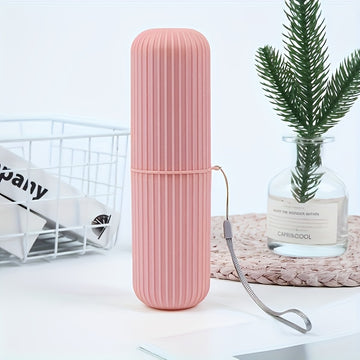 Juego de cepillo de dientes portátil para viajes y hogar - incluye vaso para enjuague bucal y caja de pasta dental, diseño compacto, ahorra espacio, ideal para cuidado dental en movimiento, regalo perfecto para viajes - Adecuado para las cuatro estacione