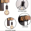Linterna de Pared Creativa de Madera para Arte, Lámpara de Noche Sencilla y Retro para Dormitorio de Hotel, Pasillo o Escalera del Salón (Bombilla no Incluida)