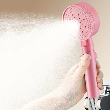 1 pieza, cabezal de ducha rosa de alta presión con 5 modos ajustables - Boquilla de mano de acero inoxidable para baño en casa, diseño montado en pared, fácil instalación, flujo de agua potente para una experiencia refrescante, accesorios para ducha