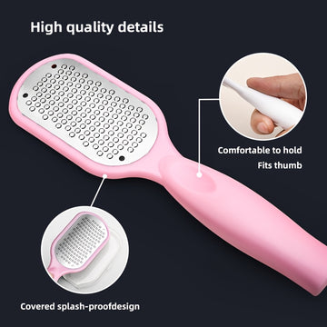 1 pieza, eliminador de callos y piel muerta ergonómico para pies, mango de plástico, lima profesional para pedicura, ideal para pies húmedos y secos, esencial para el cuidado de los pies en casa, hipoalergénico.