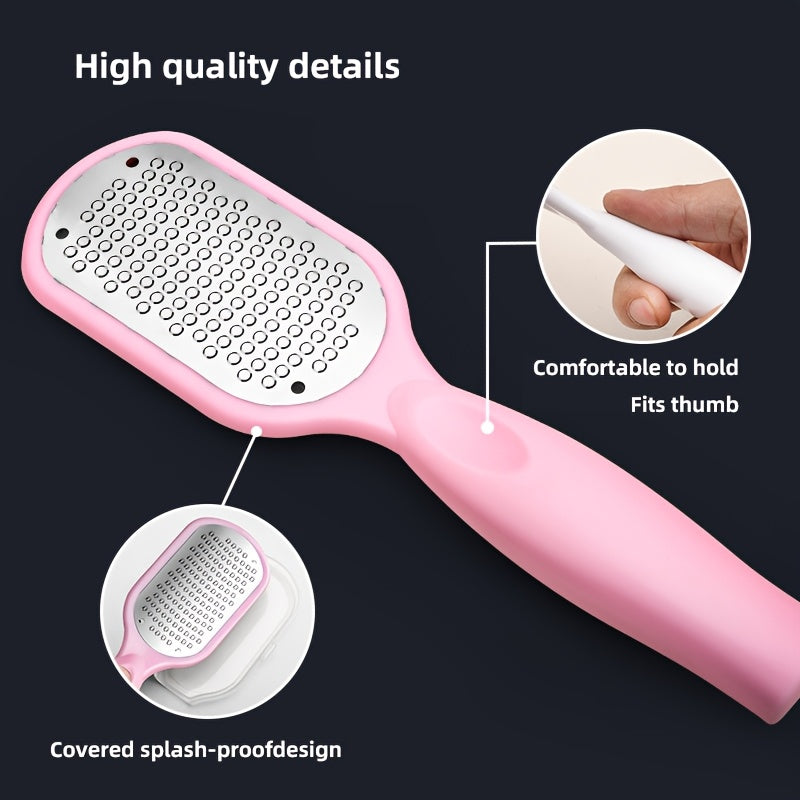 1 pieza, eliminador de callos y piel muerta ergonómico para pies, mango de plástico, lima profesional para pedicura, ideal para pies húmedos y secos, esencial para el cuidado de los pies en casa, hipoalergénico.
