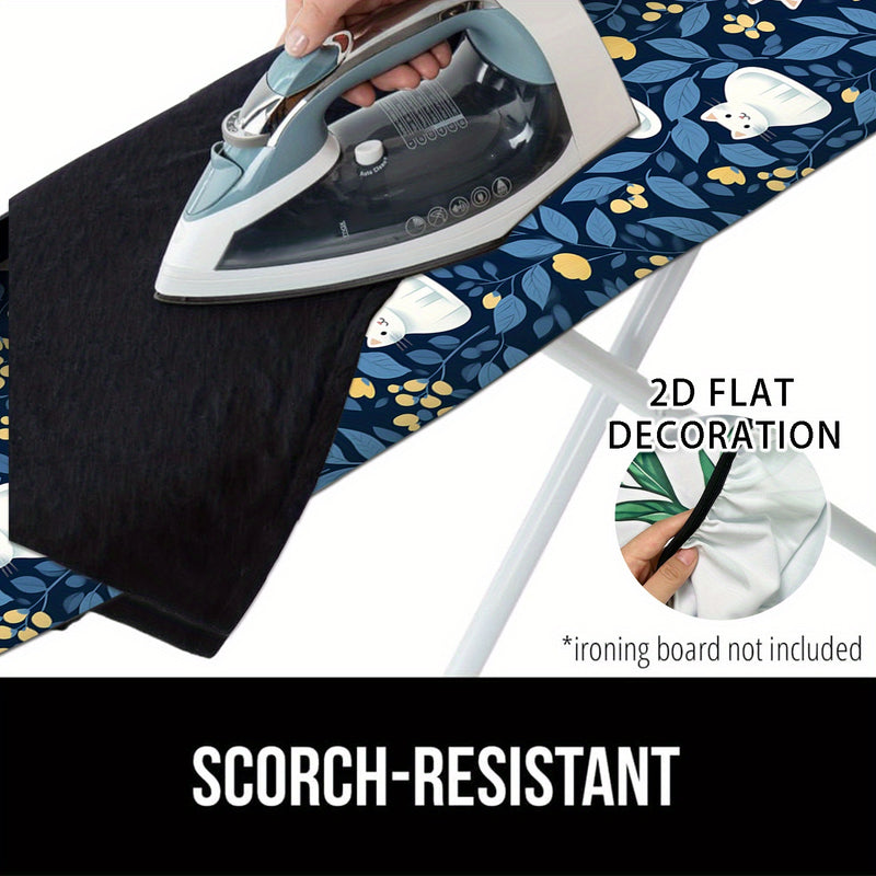 Accesorio de Planchado Decorativo 2D, Funda para Tabla de Planchar con Diseño de Gatos y Borde Elástico - Tamaño Estándar, Ideal para el Hogar o Regalo para Amantes del Artesanato, Accesorios para Lavandería, 1 Unidad (Tabla no Incluida), 2D Plano
