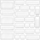 Juego de 25 piezas de organizadores de cajones de plástico transparente, 4 tamaños versátiles para baño y tocador, bandejas de organización para maquillaje, dormitorio, gadgets de cocina, utensilios y oficina.