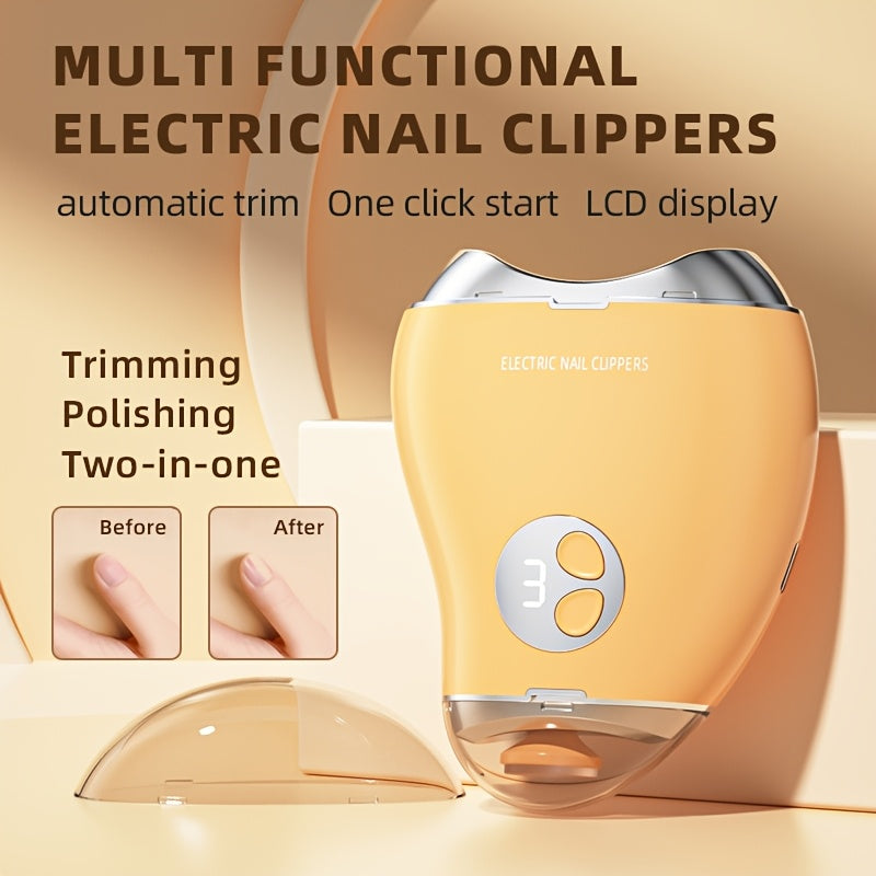 XUMTOM 2 en 1, cortador y lijadora de uñas eléctricas, profesional y para uso doméstico, luz LED, recargable, regalo ideal para adultos, esenciales para el cuidado de las uñas de la familia, esenciales para el cuidado de las uñas | Cuidado de las uñas mo