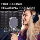 Pantalla de reflexión para micrófono de estudio con triple aislamiento acústico, cubierta plegable para micrófonos con rosca de 3/8" y 5/8", ideal para estudios de grabación, podcasts, canto y transmisiones