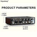 Interfaz de Audio USB de Alta Fidelidad Depusheng con Micrófono, 24-Bits/192kHz, XLR, Alimentación Fantasma, Convertidor de Precisión Integrado para Muestreo Preciso de hasta 24-Bits/192kHz - ABS Duradero, Negro - Ideal para Streaming y Grabación de Músi