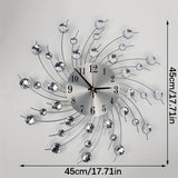 1pc Reloj de Pared Silencioso - Decorativo con Cuentas de Cristal al Estilo Europeo