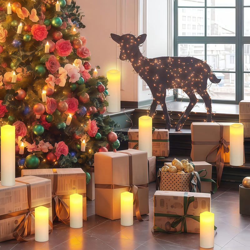 4/12 piezas de velas electrónicas LED con control remoto y función de temporizador, decoración para fiestas de cumpleaños, propuestas y Día de San Valentín