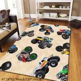 Alfombra de arte de camión súper, duradera, de fibra de poliéster lavable en máquina, para silla de oficina, camping, juegos, jardín, ideal para regalo festivo