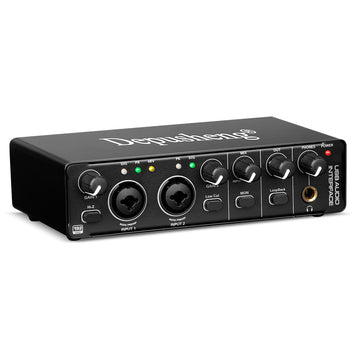 DEPUSHENG MD22 Interfaz de audio USB, 24 bits 192kHz, XLR con alimentación fantasma de 48V, baja latencia para grabación de música, transmisión, podcasting, compatible con PC/Win/Mac