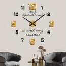 Reloj de pared silencioso de acrílico, decoración de pared sin marco 3D - Redondo, kit de reloj de bricolaje, forma de corona arqueada, para sala de estar, comedor, dormitorio, oficina, funciona con pilas AA (pilas no incluidas)