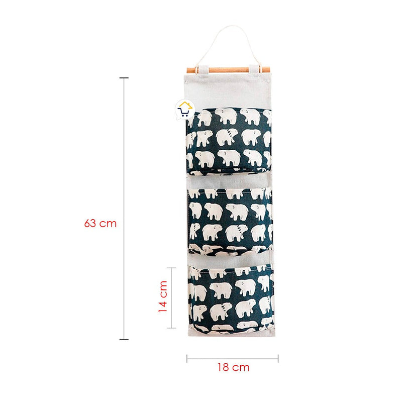 Bolsa Organizadora Colgante 3 Bolsillos Multiusos MD303