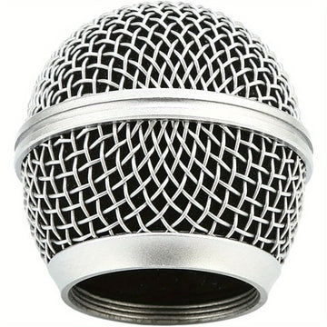Reemplazo de Cabeza de Micrófono NEWKS, Cabezales de Reemplazo de Malla de Acero para Shure SM58 (2pcs), Plateado