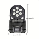 Luces de discoteca para DJ con cabezas móviles, 7 x 8W Mini Luces de escenario móviles RGBW, Spotlight activado por sonido DMX, Luces de haz. Adecuado para fiestas, clubes, conciertos, bodas, eventos en vivo, DJs, bares, actuaciones y espectáculos de luz