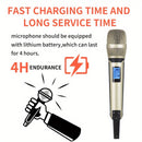 NUOXIANGE micrófono sin varillas de mano cuatro con conexión Plug and Play ideal para actuaciones de canto en KTV y computadora, con receptor recargable compatible con 1/8 pulgada, calidad de sonido clara, adecuado para adultos, bodas, fiestas