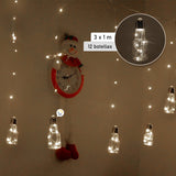 Cortina Micro LED 3 X 1 M Botellas 12 Tiras 192 Luces Blanco 1612