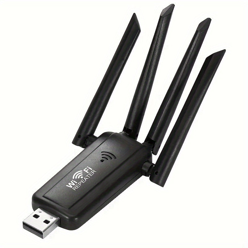 Repetidor WiFi de Alta Velocidad 300Mbps con 4 Antenas - Amplificador de Señal sin varillas para Mayor Alcance, Diseño Elegante en , Conexión Directa Super Rápida, Mejora tu Experiencia WiFi | Extensor WiFi USB