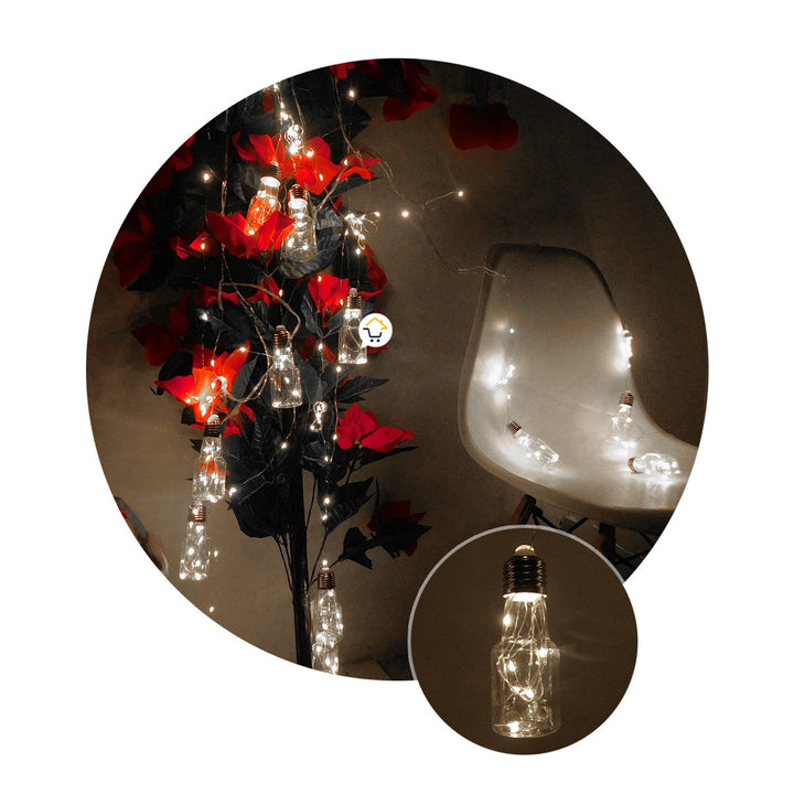 Cortina Micro LED 3 X 1 M Botellas 12 Tiras 192 Luces Blanco 1612