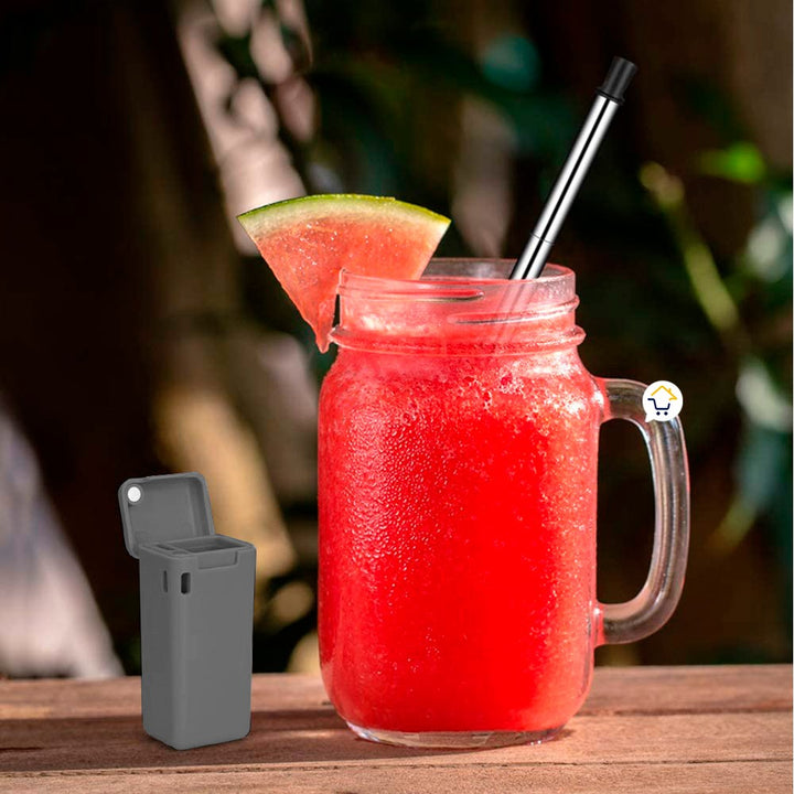 Pitillo Reutilizable Acero Inoxidable Plegable Ecológico JK040