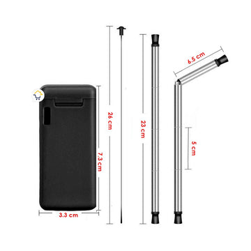Pitillo Reutilizable Acero Inoxidable Plegable Ecológico JK040