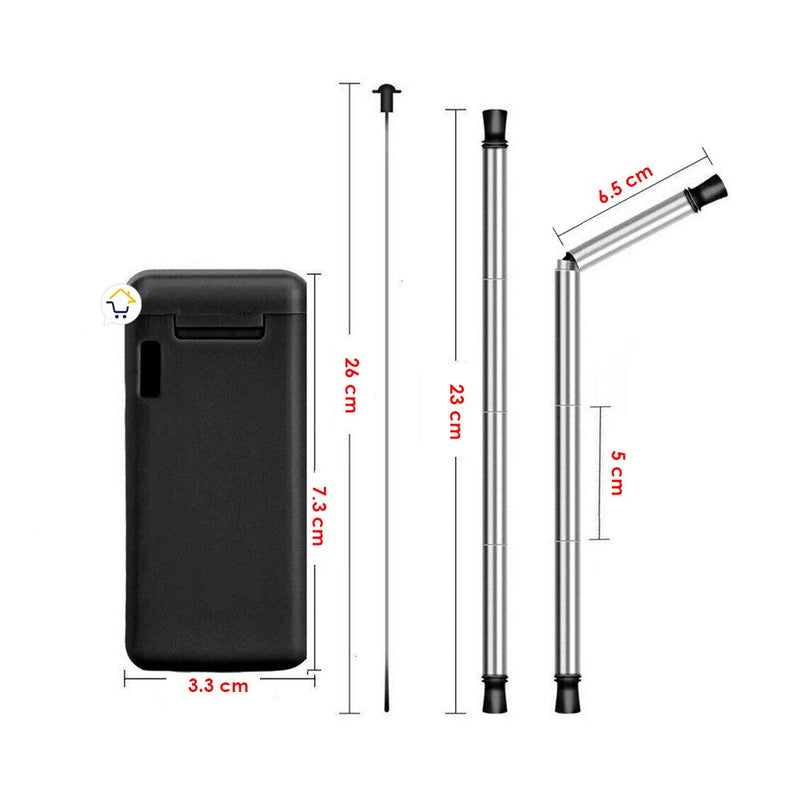 Pitillo Reutilizable Acero Inoxidable Plegable Ecológico JK040