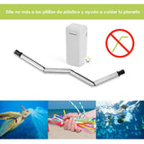Pitillo Reutilizable Acero Inoxidable Plegable Ecológico JK040