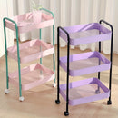 Carrito organizador rodante de 3 niveles, gran capacidad, estructura de acero al carbono, estilo glam, multiusos para el hogar y la oficina, con canastas