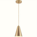 Lámpara colgante moderna de metal con cuchilla dorada, con cadena ajustable - Montaje semi-inclinado, base de bombilla E26, eficiencia energética, control de interruptor, bombilla no incluida, lámpara colgante mini para cocina, baño, sala de estar, ilumi