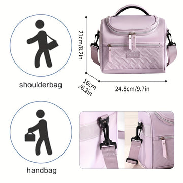 1 caja de almuerzo aislada CJORWYN para mujeres y hombres - Bolsa refrigerante de gran capacidad con correa de hombro ajustable, poliéster duradero, sin contacto con alimentos, ideal para oficina, escuela, picnic, camping, viajes, caja de almuerzo aislada