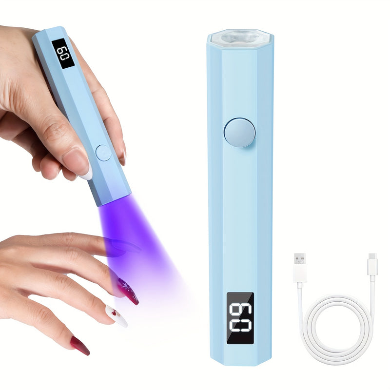 STEMEDU Lámpara Portátil para Uñas con Pantalla Digital - Secado Rápido/Luz Azul, USB, Compacta y Ligera para Manicuras, Pedicuras y Arte de Uñas - Ideal para Hogar, Salón o Viaje - LED Rosa, Equipo de Cuidado de Uñas, Dispositivo Manual, Batería Recarga