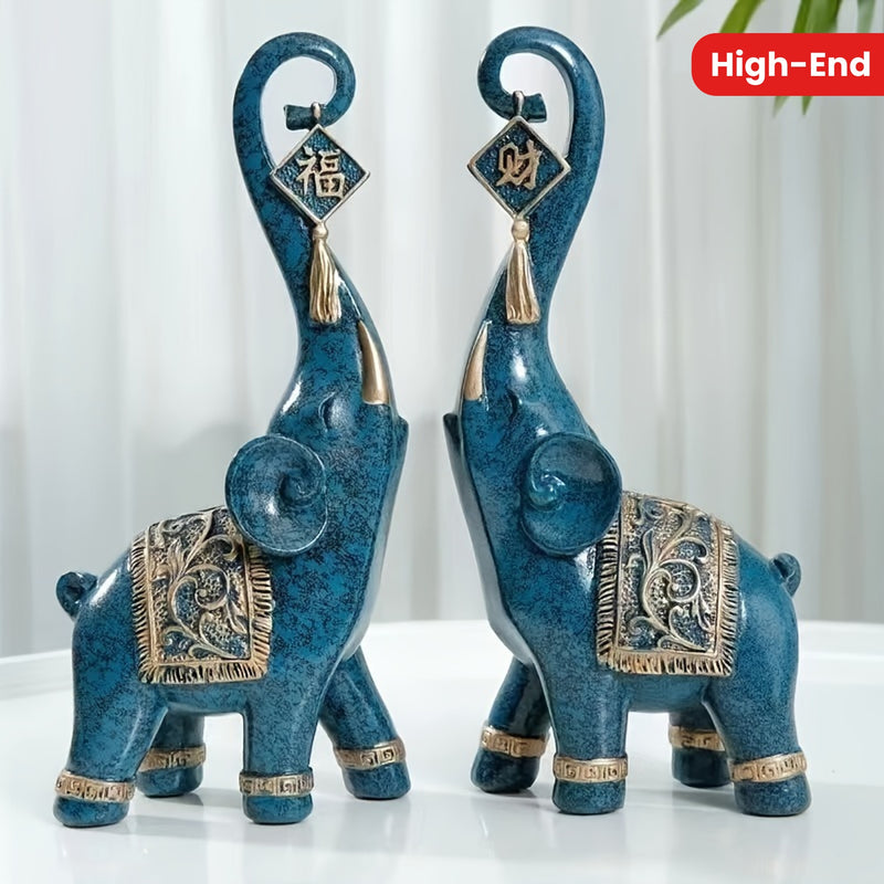 Elefante de la fortuna creativa, par europeo de estilo salón de vino gabinete de TV gabinete de oficina escritorio luz de lujo alta gama adornos decoración para el hogar regalo de bodas