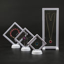 10 piezas Conjunto de caja de exhibición flotante de acrílico - Caja de almacenamiento de joyería suspendida de plástico claro con soportes, organizador versátil para pulseras, anillos, aretes, collares, cajas de joyería
