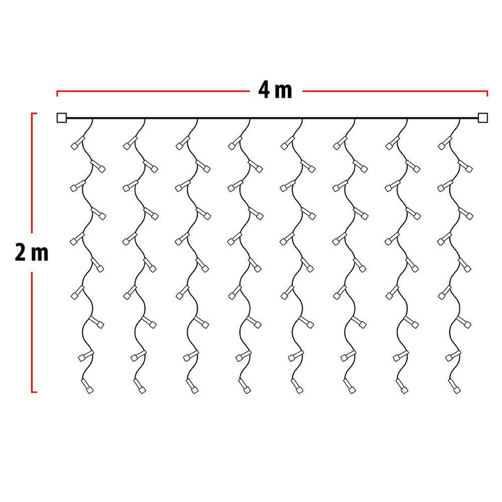 Luz Cascada 4X2 Metros 320 LED Luces Navidad AZUL 320LEDA1